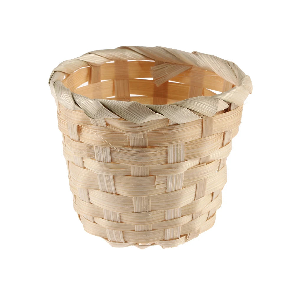 New Handmade Bamboo Garden Flower Pot Wicker Basket Straw Patchwork Wicker Rattan Seagrass Storage Organizer Nursery Pots