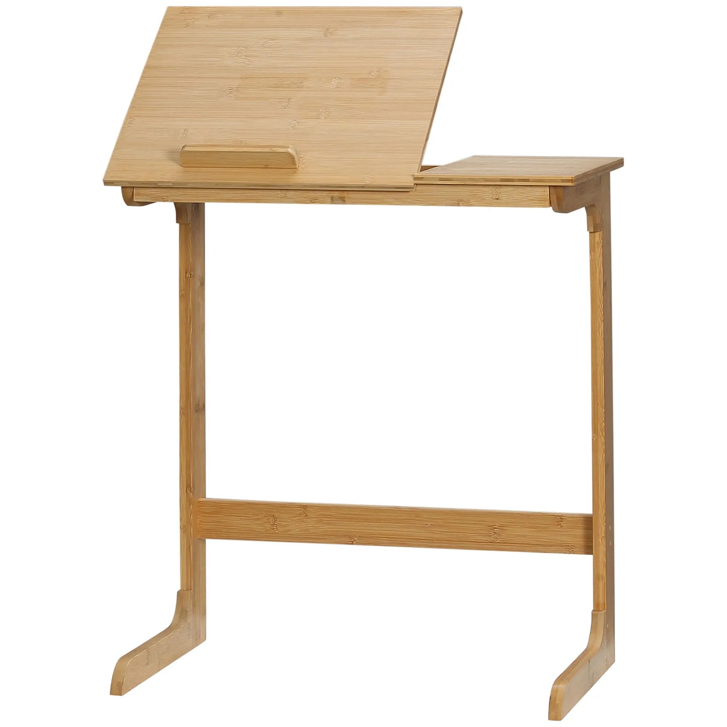 Bamboo side table with folding counter