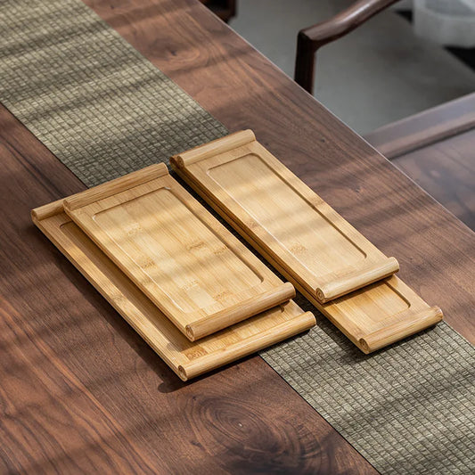 Bamboo tray rectangular Japanese bamboo wood home tea tray wooden bread barbecue tray hotel restaurant snack tray