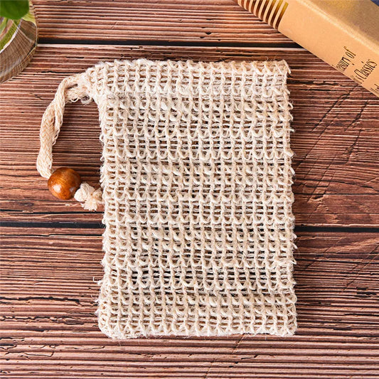 1PC New Natural Exfoliating Soap Bags Handmade Sisal Soap Bags Natural Mesh Soap Saver Pouch Holder Bath Soap Holder bathroom